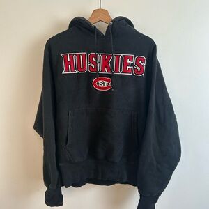 Signature Black Hoodie with Red and White Accent